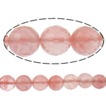 Perle en Quartz cerise, rouge de cerise, Rond, multiple tailles pour le choix & facettes faites à la maindécalque Environ 1-1.5mm Environ 15 pouce, Vendu par brin