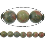 Unakit Perlen, Unakite, rund, Bohrung:ca. 1.5mm, Länge:ca. 15 ZollInch, verkauft von Strang