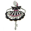 Pendentifs en forme de personnage en alliage de Zinc, Dancing Girl, Placage de couleur platine, émail & avec strass Environ 3mm, Vendu par PC