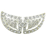 Rhinestone Zinc Alloy Brooch, Moon, platinum color plated, with rhinestone 