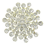 Zinc Alloy Jewelry Brooch, with Rhinestone, Flower, with rhinestone 