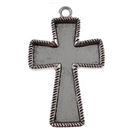 Zinc Alloy Pendant Cabochon Setting, Cross, plated Approx 5mm 