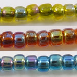 Round Japanese Seed Beads, Стеклянный, Круглая, радуга, Много цветов для выбора отверстие:Приблизительно 1mm, Приблизительно 13000ПК/сумка, продается сумка