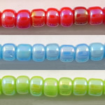 Granos de la semilla redonda japonés, Vidrio, Esférico, arco iris, color sólido, más colores para la opción, Grado AAA, 2x3mm, agujero:aproximado 1mm, aproximado 13000PCs/Bolsa, Vendido por Bolsa