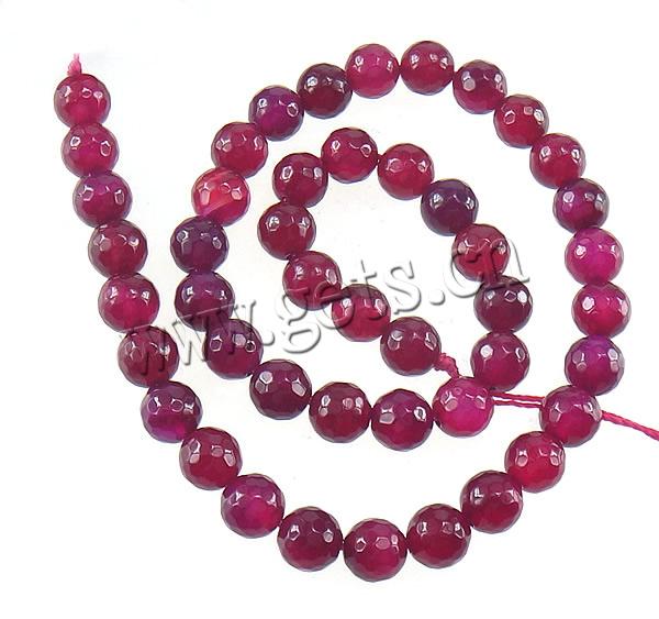 Perles agates rose naturelles, agate rose, Rond, Personnalisé & multiple tailles pour le choix & facettes, Trou:Environ 1-1.5mm, Longueur:Environ 15 pouce, Vendu par brin