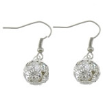 Zinc Alloy Rhinestone Drop Earring, Round, plated, Customized & with rhinestone Approx 1.2 Inch 