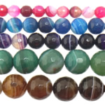 Natural Lace Agate Beads, Round, Customized & faceted, mixed colors Approx 1-1.5mm Approx 15 Inch 