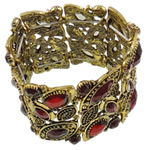 Zinc Alloy Resin Bracelets, with Elastic Thread, with resin rhinestone, nickel, lead & cadmium free .5 Inch 