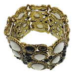 Zinc Alloy Resin Bracelets, with Elastic Thread, with resin rhinestone, nickel, lead & cadmium free .5 Inch 