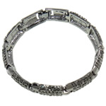 Zink Legierung Strass Armbänder, Zinklegierung, mit Strass, frei von Nickel, Blei & Kadmium, 10x4mm, Länge:7 ZollInch, verkauft von Strang