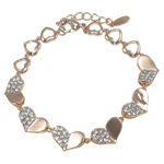 Zinc bracelets en strass en alliage , alliage de zinc, avec strass, protéger l'environnement, sans nickel, plomb et cadmium .5 pouce, Vendu par brin