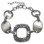 Zinc bracelets en strass en alliage , alliage de zinc, avec strass, protéger l'environnement, sans nickel, plomb et cadmium .5 pouce, Vendu par brin