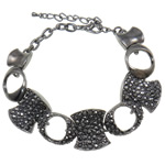 Zinc bracelets en strass en alliage , alliage de zinc, avec fer, avec strass, protéger l'environnement, sans nickel, plomb et cadmium .5 pouce, Vendu par brin