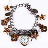 Pulsera Reloj de Moda, aleación de zinc, con Vidrio, chapado, con el patrón de estrella & giro oval, 21mm, longitud:aproximado 8 Inch, Vendido por UD