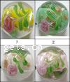 Handmade Lampwork Beads, Flat round 