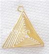 Pendentifs de fil creux , fer, triangle, Plaquage normal, plus de couleurs à choisir, 39mm Vendu par sac