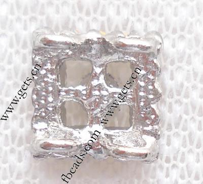 Connecteur en alliage zinc à stras, alliage de zinc, cadre, Placage, avec strass, plus de couleurs à choisir, 11x11mm, Vendu par PC