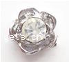 Rhinestone Zinc Alloy Connector, Flower, plated, with rhinestone 9mm 