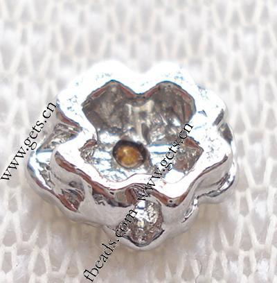 Rheinkiesel Zinklegierung Verbinder, Blume, plattiert, mit Strass, keine, 9mm, verkauft von PC