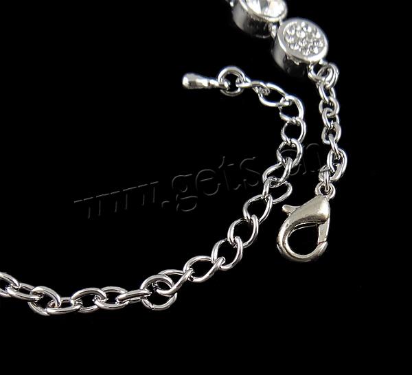 Zink Legierung Strass Armbänder, Zinklegierung, mit Eisen, plattiert, Kundenindividuell & mit Strass, keine, frei von Nickel, Blei & Kadmium, 7x5mm, Länge:7.5 ZollInch, verkauft von Strang