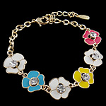 Zinc Alloy Rhinestone Bracelets, zinc alloy lobster clasp, enamel & with rhinestone, nickel, lead & cadmium free .5 Inch 