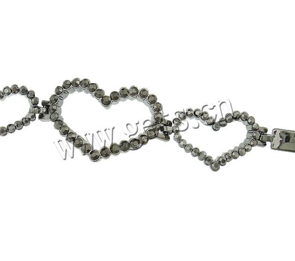 Zink Legierung Strass Armbänder, Zinklegierung, plattiert, Kundenindividuell & mit Strass, keine, frei von Nickel, Blei & Kadmium, 24.5x43x5mm, Länge:6.5 ZollInch, verkauft von Strang