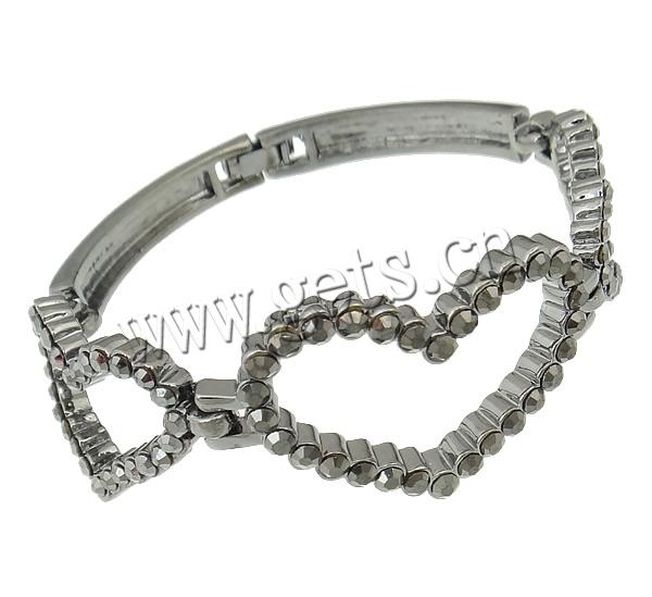 Zink Legierung Strass Armbänder, Zinklegierung, plattiert, Kundenindividuell & mit Strass, keine, frei von Nickel, Blei & Kadmium, 24.5x43x5mm, Länge:6.5 ZollInch, verkauft von Strang