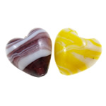 Lampwork Beads, Heart, handmade, stripe Approx 4mm 