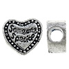 Zinc Alloy European Beads, Heart, plated Approx 5mm 