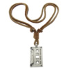 Peau de vache Zinc alliage collier, cuir de peau de vache, avec alliage de zinc, 2 fils, sans cadmium Environ 16-32 pouce, Vendu par brin