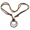 Peau de vache Zinc alliage collier, cuir de peau de vache, avec alliage de zinc, 2 fils, sans cadmium Environ 16-32 pouce, Vendu par brin