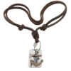 Peau de vache Zinc alliage collier, cuir de peau de vache, avec alliage de zinc, 2 fils, sans cadmium Environ 16-32 pouce, Vendu par brin