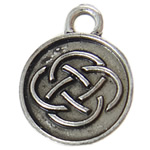 Zinc Alloy Flat Round Pendants, plated cadmium free Approx 2mm, Approx 