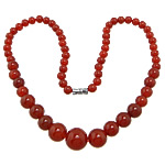 collier en corallachate, agate rouge, Alliage de zinc Fermoir à visser, 6-14mm Environ 18 pouce, Vendu par brin