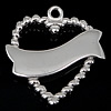 Pendentifs de coeur en argent pur , argent sterling 925, Placage, plus de couleurs à choisir Environ 1.5mm, Vendu par PC