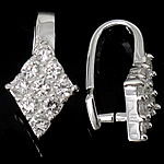 Sterling Silver Pinch Bail, 925 Sterling Silver, Rhombus, plated, with cubic zirconia 1mm 
