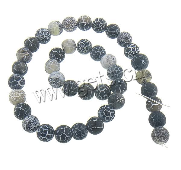 Perles agates effloresces naturelles , agate effleurant, Rond, multiple tailles pour le choix, gris foncé, Trou:Environ 1.2mm, Longueur:Environ 14 pouce, Vendu par brin