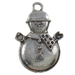 Pendentifs de Noël en alliage de zinc, bonhomme de neige, Placage, Bijoux de Noël, plus de couleurs à choisir Environ 2mm Vendu par sac