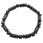 Unmagnetisches Hämatit Armband, mit Porzellan, Grade A, 7.5-8x4-7.5mm, Bohrung:ca. 55mm, Länge:6.5 ZollInch, verkauft von Strang