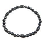 Hematite Pulsera, diferentes estilos para la opción, Grado A, 8x12mm,6mm, longitud:7.5 Inch, Vendido por Sarta