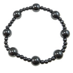 Hematite Pulsera, diferentes estilos para la opción, Grado A, 10mm,4mm, longitud:7.5 Inch, Vendido por Sarta