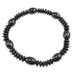 Hematite Pulsera, diferentes estilos para la opción, Grado A, 8x12mm,6mm, longitud:7.5 Inch, Vendido por Sarta