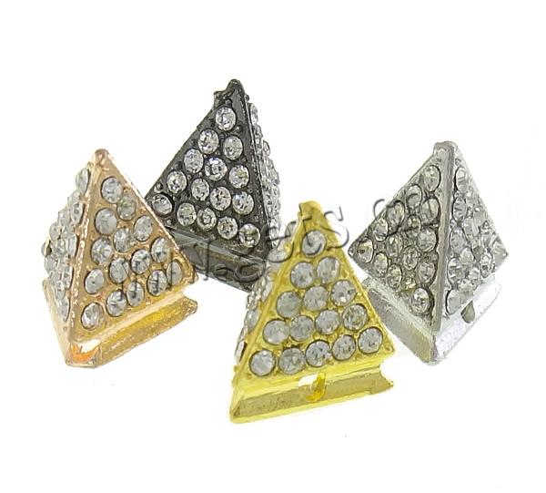 Rhinestone Zinc Alloy Beads, Cone, plated, Customized & with rhinestone, more colors for choice, nickel, lead & cadmium free, 12.5x15mm, Hole:Approx 2.5mm, Sold By PC