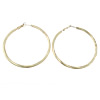 Brass Hoop Earring, Donut, plated 