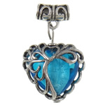 Murano pendentifs en alliage zinc , alliage de zinc, avec chalumeau, coeur, Plaqué de couleur d'argent, plus de couleurs à choisir, sans cadmium 11.5mm Environ 4mm, Vendu par PC