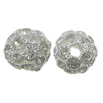 Bola Rhinestone Spacer, metal, Esférico, chapado, con diamantes de imitación & hueco, más colores para la opción, 16mm, agujero:aproximado 3.-4.5mm, Vendido por UD