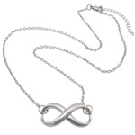 Stainless Steel Jewelry Necklace, with 2 inch extender chain, Infinity, oval chain, original color  Approx 18 Inch 