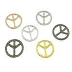 Zinc Alloy Charm Connector, Peace Logo 