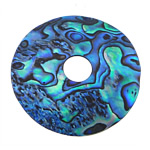 Abalone Muschel Anhänger, Seeohr Muschel, Kreisring, 40x40x3mm, Bohrung:ca. 8mm, verkauft von PC