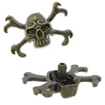 Zinc Alloy Rivet, Skull, antique bronze color plated, cadmium free 3mm Approx 2mm 